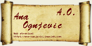Ana Ognjević vizit kartica